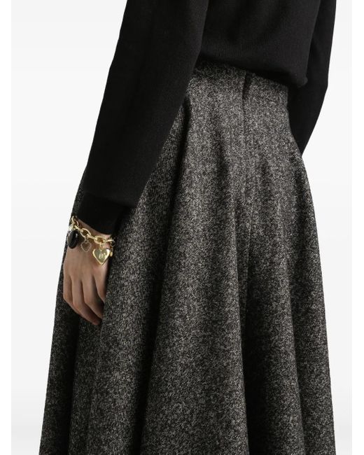 Dolce & Gabbana Gray Wool-Blend Midi Skirt
