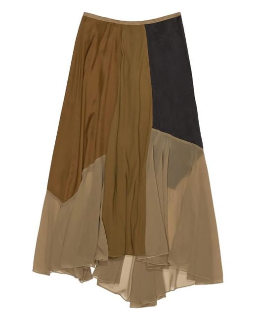 Bimba Y Lola Rok Met Patchwork En Ruches in het Natural