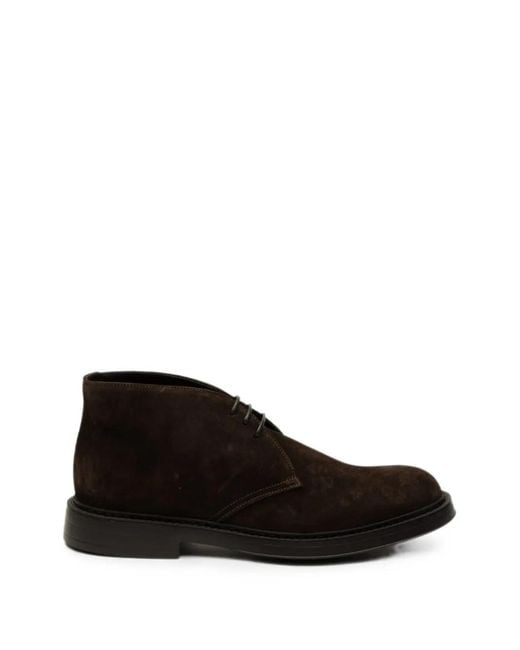 Doucal's Black Chukka Calf Leather Desert Boots for men