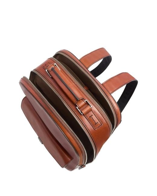 The Bridge Brown 1980 Leather Double-Zip Backpack for men