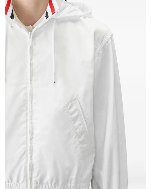 Thom Browne White Nylon Tech Track Jacket