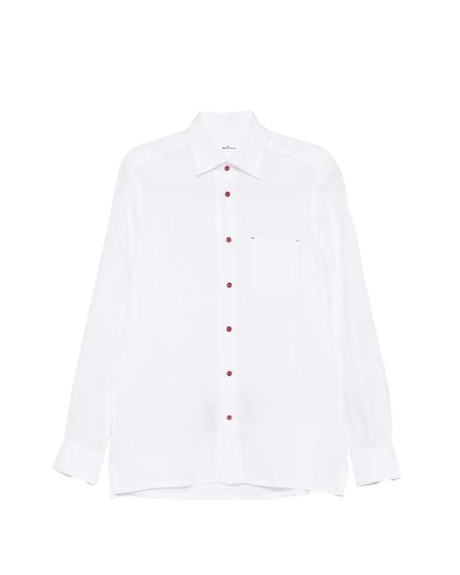 Kiton White Chemise Boutonnée for men