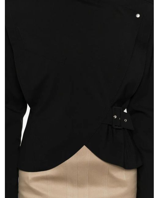 Mugler Black Buckle-fastening High-neck Jacket