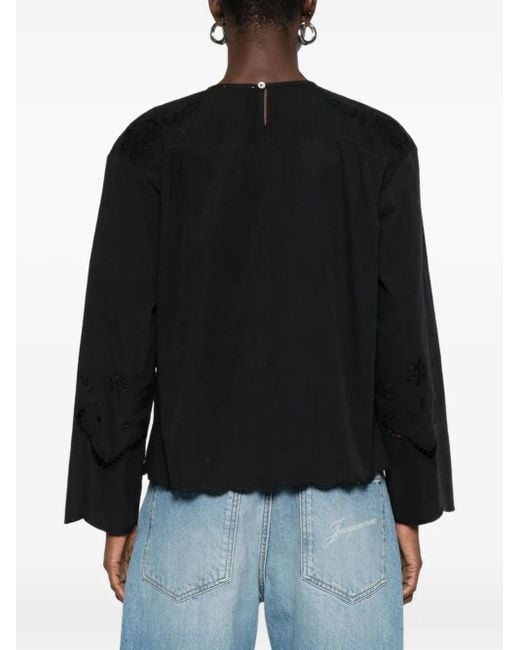 Forte_forte Black Cut-Out Blouse