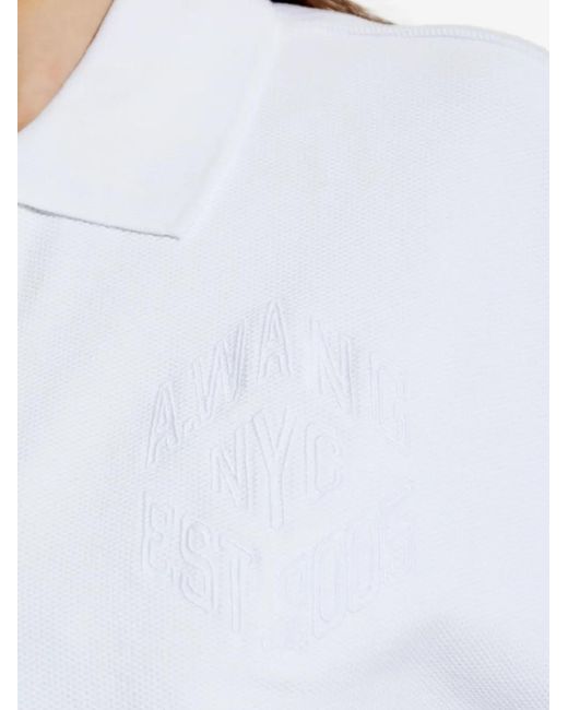 Alexander Wang White High-Low Oversized Polo Top