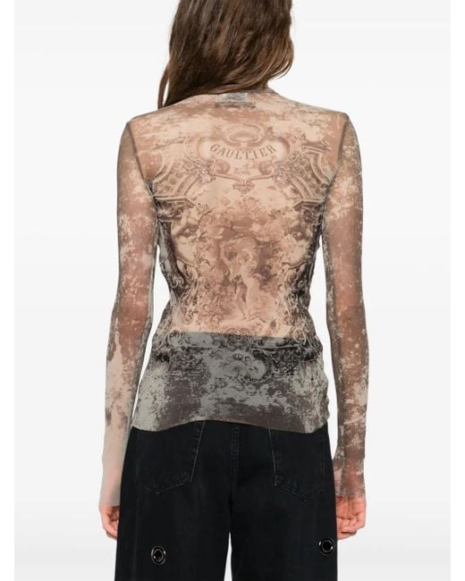 Top de malla Jean Paul Gaultier de color Brown