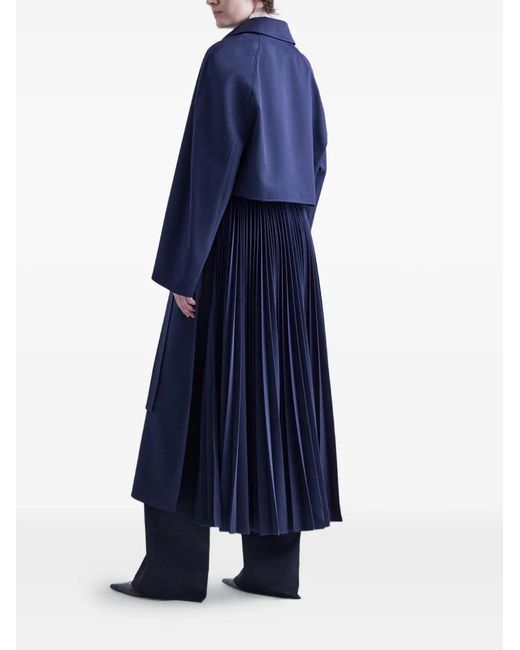 FFORME Blue Lennox Pleated Trench Coat