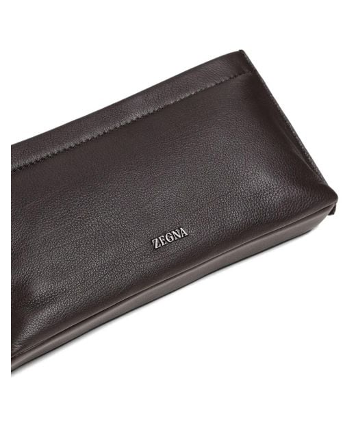メンズ Zegna レザー クラッチバッグ White