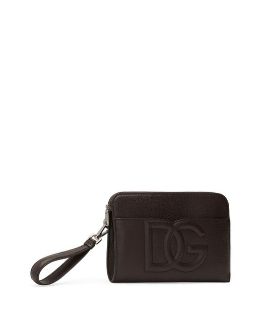 Dolce & Gabbana Mittelgroße Clutch mit Logo in Brown für Herren