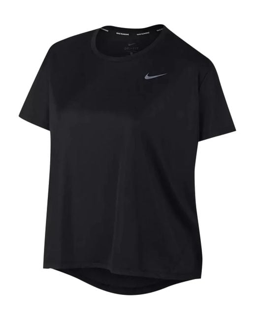 Nike Black Miler Short-Sleeve Running T-Shirt