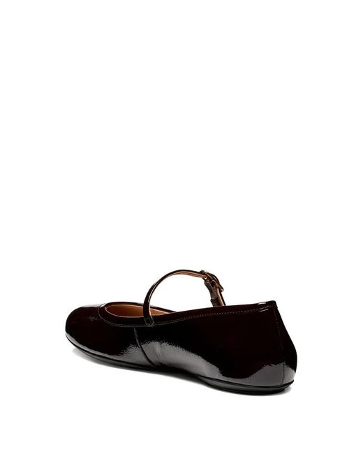 Geox Black Palmaria Buckle Strap Ballet Flats