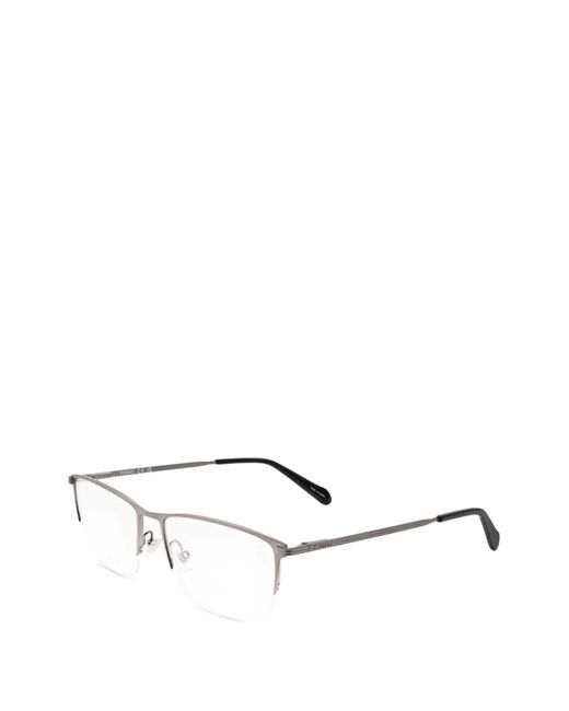 Fossil Metallic Rectangle-Frame Glasses for men