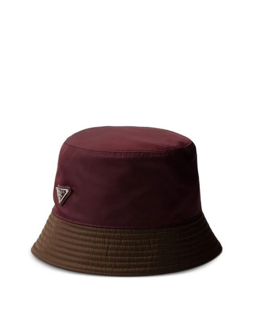 Prada Red Re-Nylon Two-Tone Bucket Hat for men