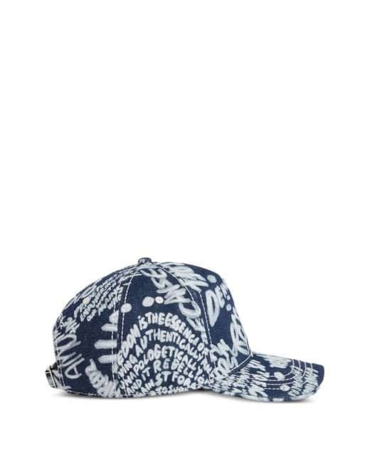 DSquared² Blue Rebel Hibiscus Baseball Cap