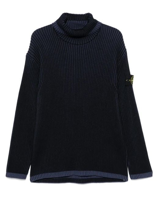 Stone Island Geribbelde Sweater in het Blue voor heren