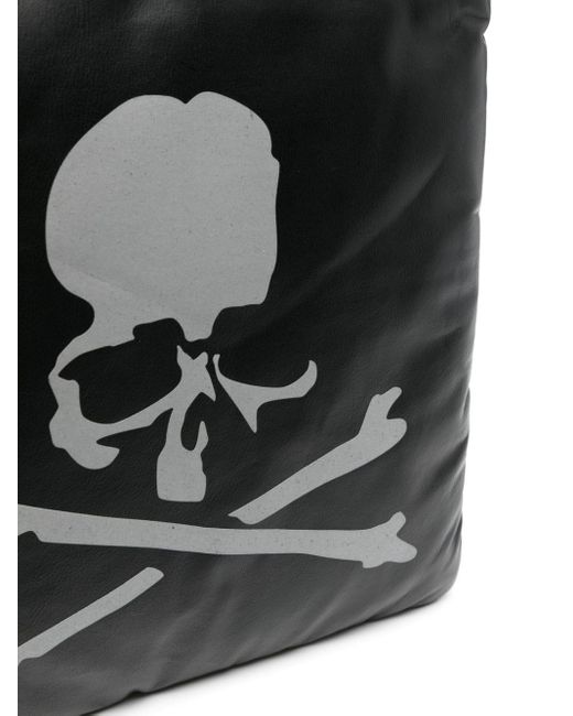 MASTERMIND WORLD Black Skull-print Leather Shoulder Bag for men