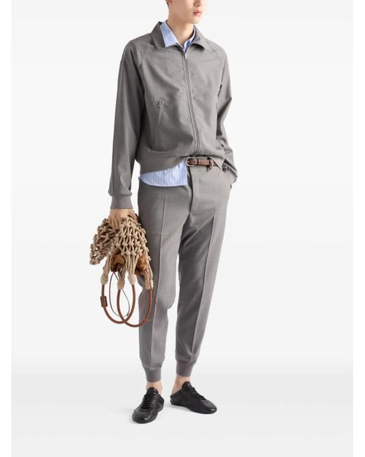 Prada Gray Wool Sweatpants for men