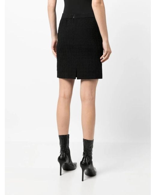 Givenchy Black 4G Monogram-Jacquard Mini Skirt