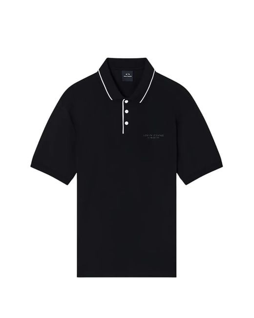 ARMANI EXCHANGE Blue Polo À Manches Courtes for men