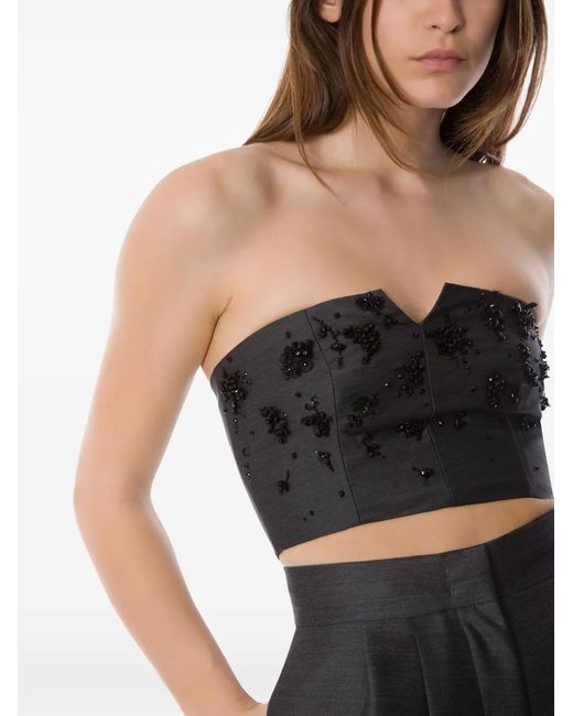 Alberta Ferretti Black Verziertes Oberteil