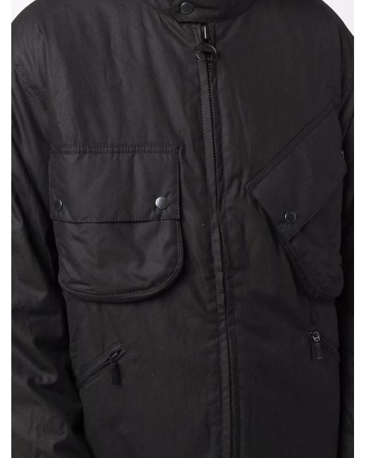 Barbour Black Multi-Pocket Zip-Up Jacket for men