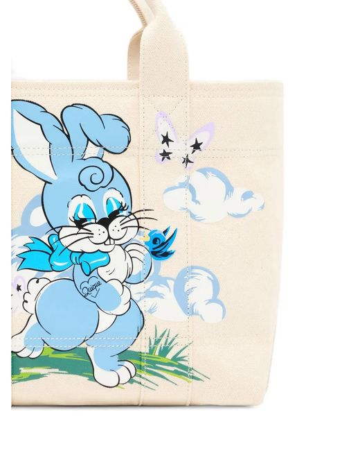 KENZO Blue Cartoon-Print Tote Bag