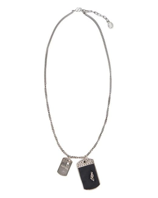 Roberto Cavalli Metallic Double-Tag Necklace for men