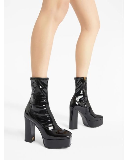 Giuseppe Zanotti 120 Mm The New Morgana Laarzen Met Plateauzool in het Black