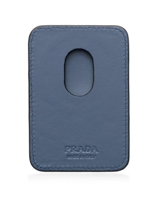 Prada Blue Porte-Cartes En Cuir Saffiano for men
