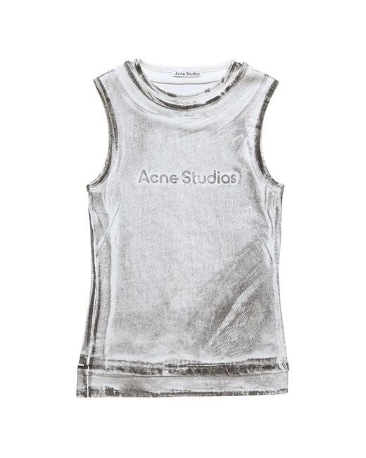 Acne Gray Layered Logo Tank Top