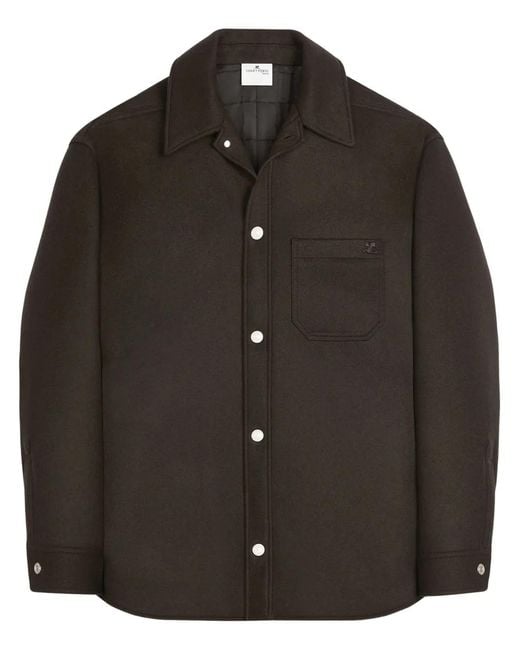 Courreges Black Wool Blend Overshirt