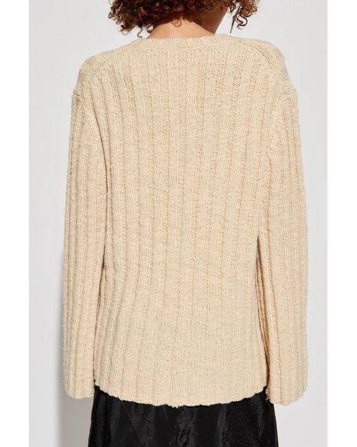 By Malene Birger Natural Cirra Ribbed Knit Sweater