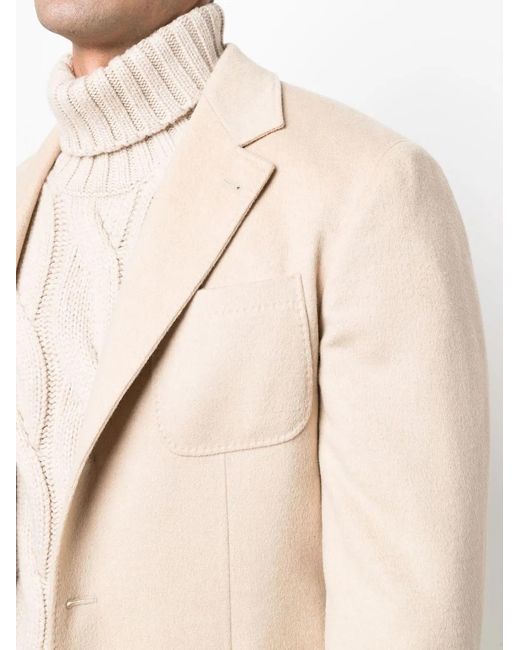 Brunello Cucinelli Natural Single-Breasted Camel-Hair Blazer for men