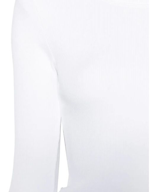 Rag & Bone White The Essential Rib Crew Ls