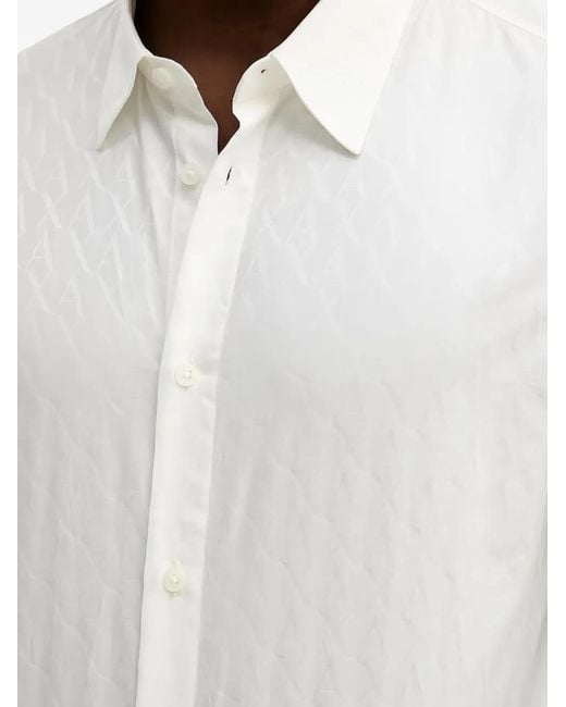 ARMANI EXCHANGE White Buttoned Pattern Shirt for men
