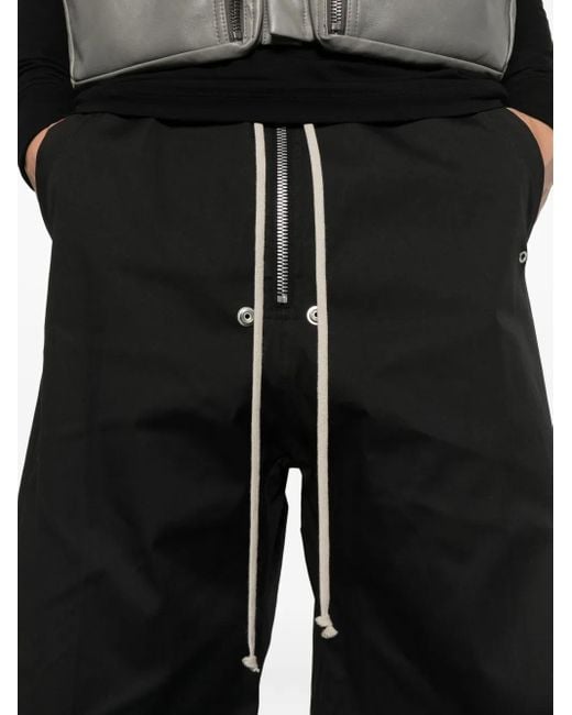 Rick Owens Black Drawstring Trousers for men