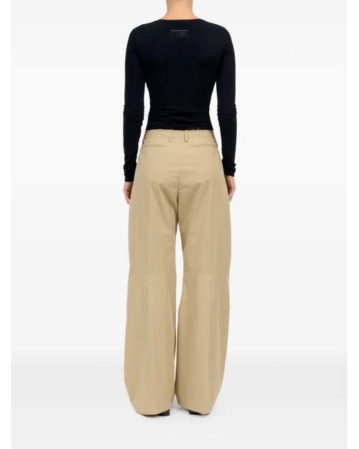 MM6 by Maison Margiela Natural Belt Loops Wide Tailored Trousers
