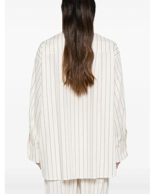 Faithfull The Brand White Angelo Pinstriped Shirt
