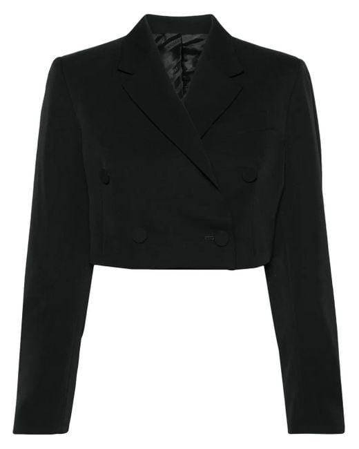 Viktor & Rolf Black Double-Breasted Cropped Blazer