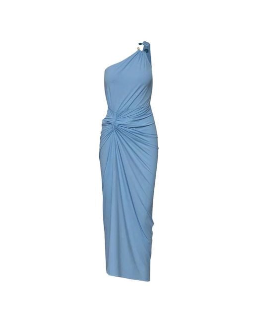 Baobab Blue Canoa One-Shoulder Maxi Dress
