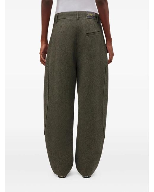Ganni Green Curved Trousers