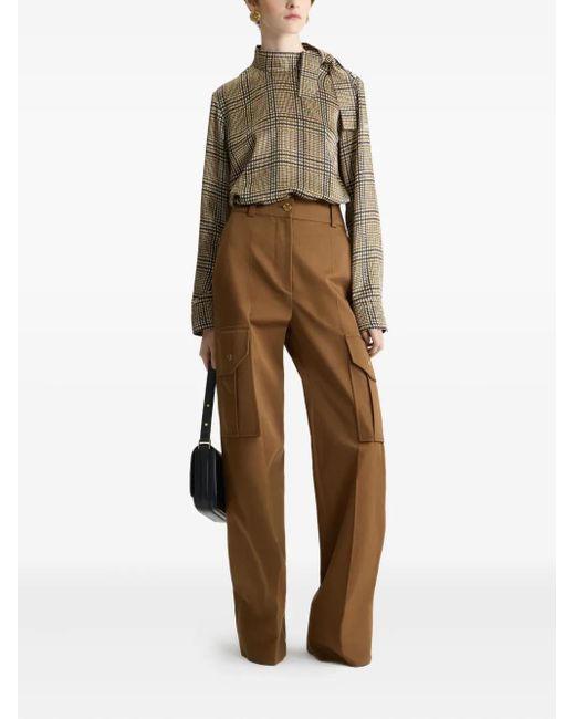 Patou Natural Cargo-Pocket Flared Trousers