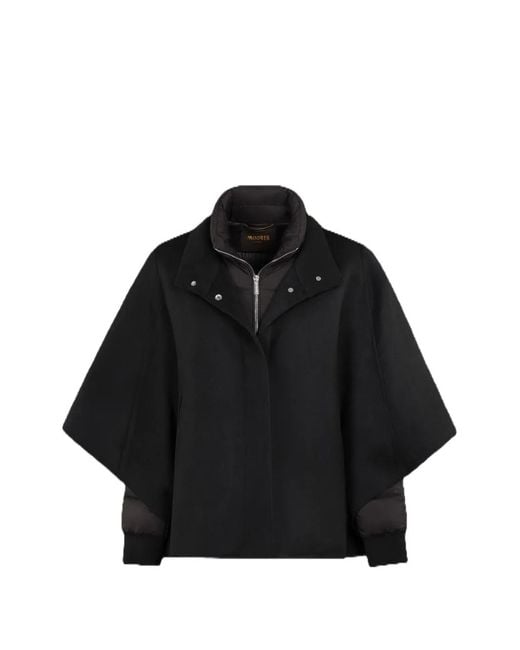 Moorer Black Resia Cape Jacket