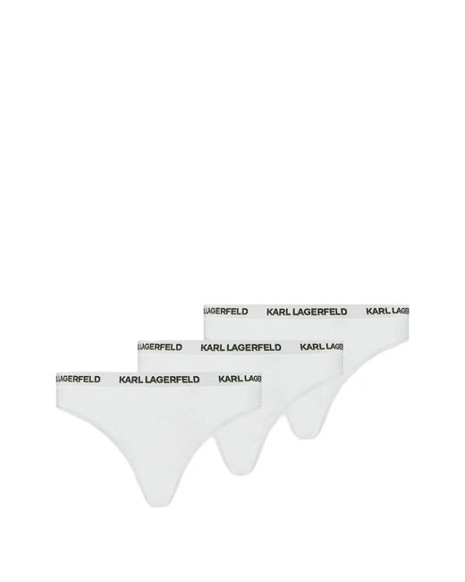 Karl Lagerfeld White Logo-Waistband Brief (Pack Of Three)