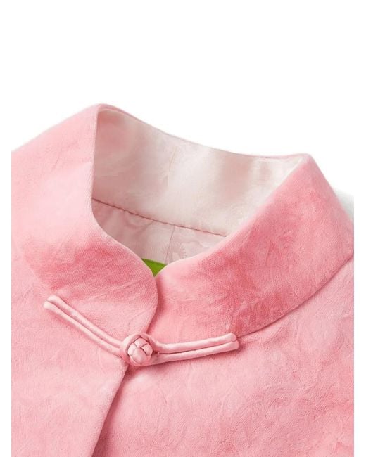 Shanghai Tang Pink Knotted-Button Pocket Jacket