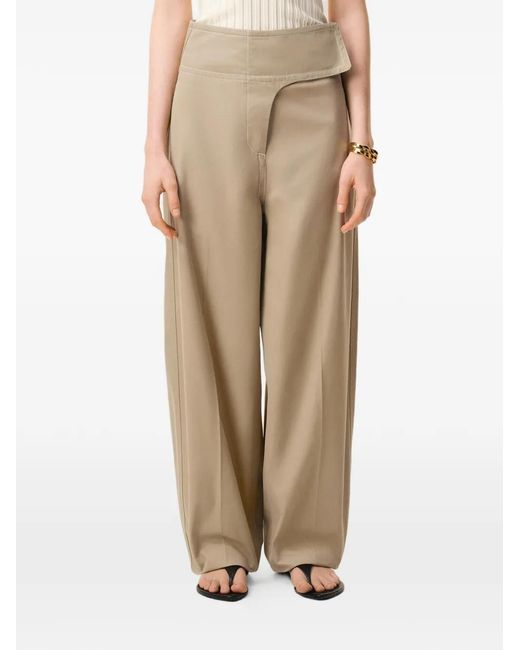 AMI Natural Cotton Wrapped Belted Trousers