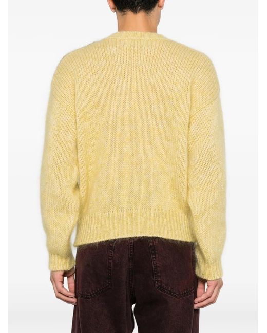 Magliano Yellow Pasta Intarsia-Knit Sweater for men