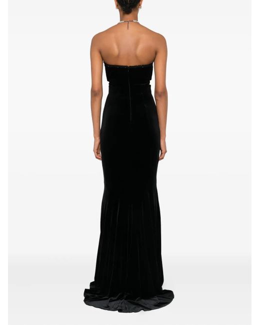 Nissa Black Embellished Maxi Dress