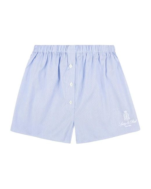 Sporty & Rich レディース ブルー ストライプ ショートパンツの通販は