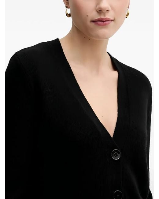 Sisley Black V-Neck Buttoned Cardigan